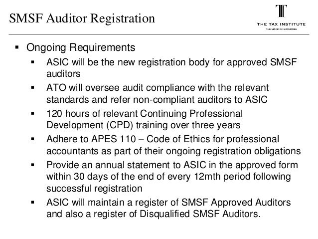 Smsf auditor cpd requirements