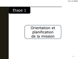 108
Orientation et
planification
de la mission
Prof. K. EL MENZHI
Etape 1
 