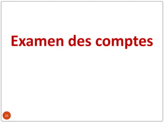 25
Examen des comptes
 