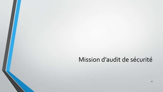 Mission d’audit de sécurité
16
 