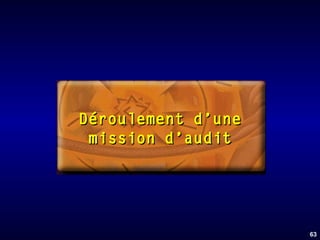Déroulement d’une
mission d’audit

63

 