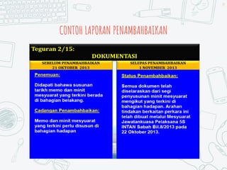 69
CONTOH LAPORAN PENAMBAHBAIKAN
 