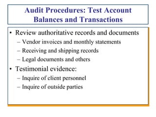 Audit evidence a framework (ppt ch7[1].pdf) | PDF