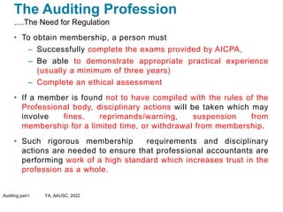 Audit I - Chapter 2, Pt. I, The Auditing Profession (1).pptx