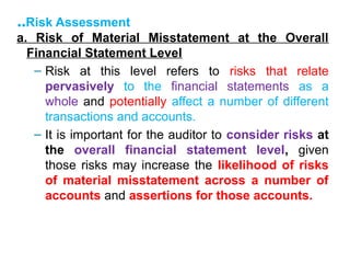 Overall Financial Statements Level Risks Examples Audit_I_Chapter_3,_Pt_II,_Assessing_Risk_of_Material_Missstatement.pptx