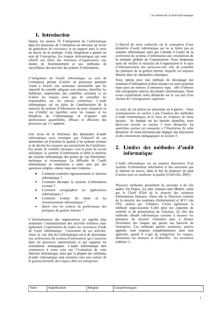 Audit informatique | DOC