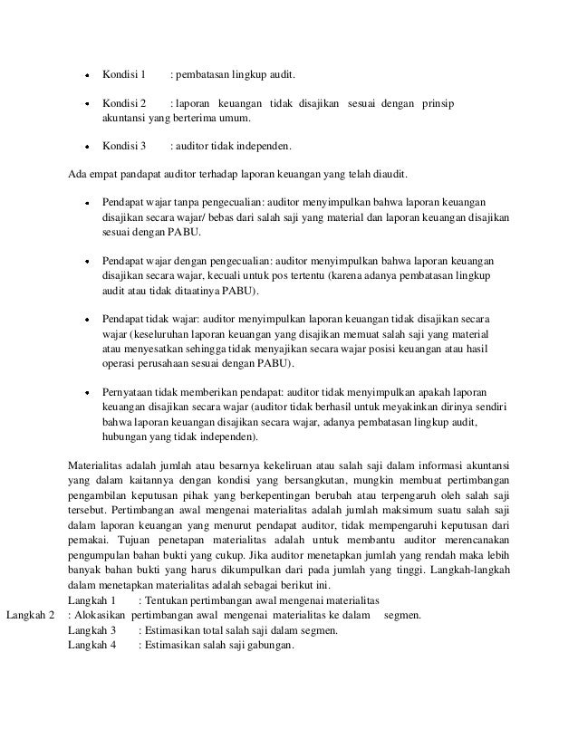 Contoh Draft Laporan Auditor Independen Sesuai Dengan