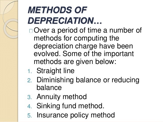 three methods of depreciation