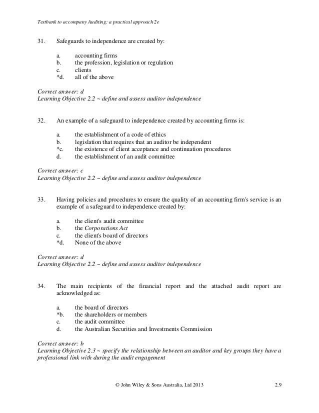 Auditing A Practical Approach 2nd Edition Moroney Test Bank
