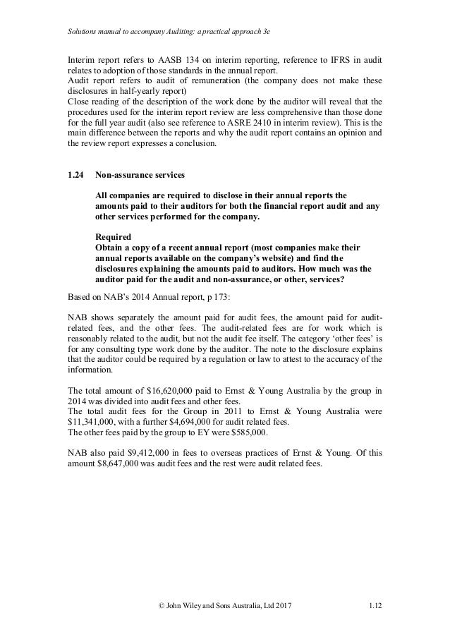 Auditing A Practical Approach 3rd Edition Moroney Solutions Manual