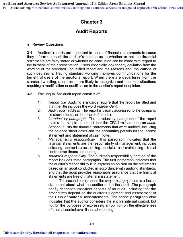 Auditing And Assurance Services An Integrated Approach 15th