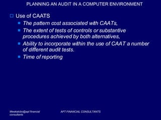 Auditing In Computer Environment Presentation | PPT