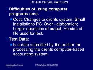 Auditing In Computer Environment Presentation | PPT