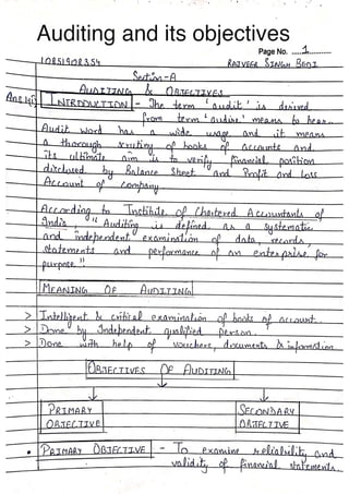 Auditing | B com -5th sem | Hand written Notes | by Ritish Bedi #RVIRGO