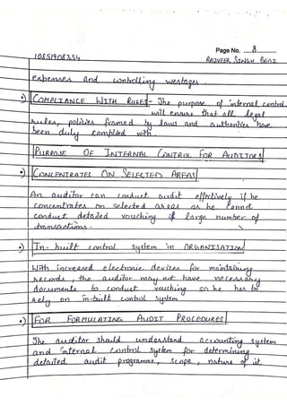 Auditing | B com -5th sem | Hand written Notes | by Ritish Bedi #RVIRGO ...