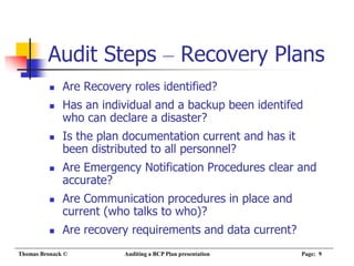 Auditing contingency Plans | PDF