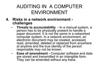 Auditing in a computer environment copy | PPT