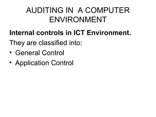 Auditing in a computer environment copy | PPT