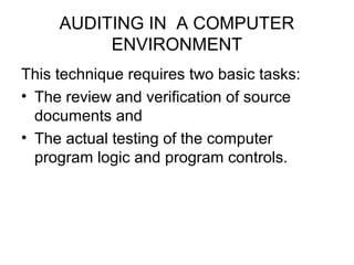 Auditing in a computer environment copy | PPT
