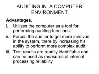 Auditing in a computer environment copy | PPT