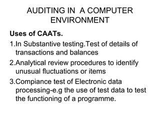 Auditing in a computer environment copy | PPT