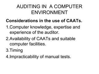 Auditing in a computer environment copy | PPT