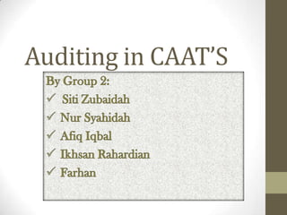 Auditing in CAAT’S

 