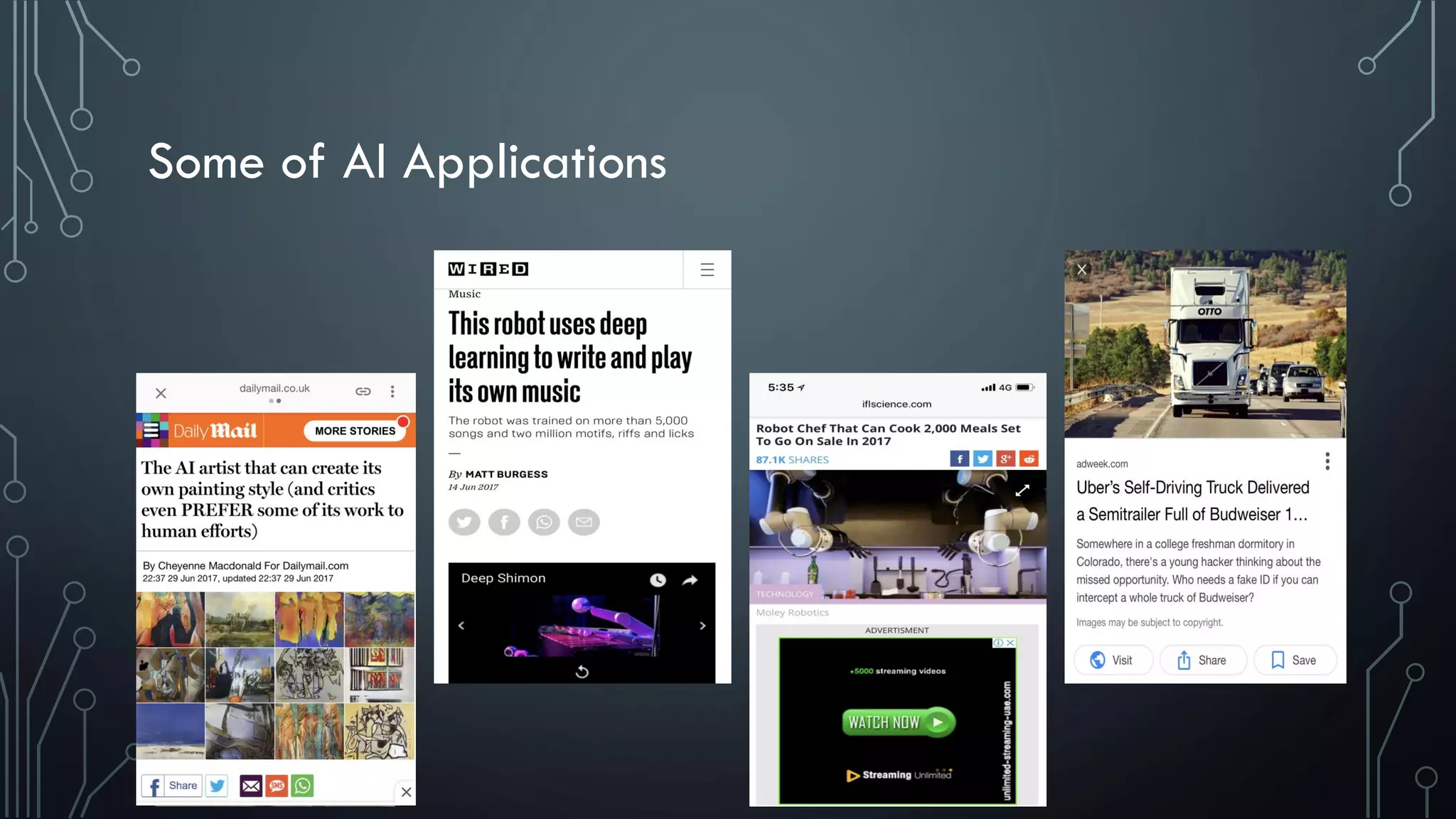 Some of AI Applications
 