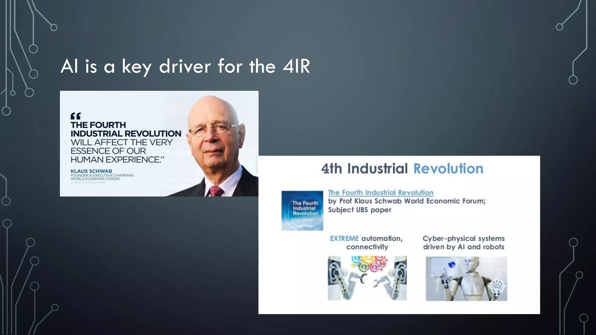 AI is a key driver for the 4IR
 