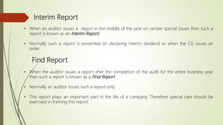 Auditing Reports (India) | PPTX