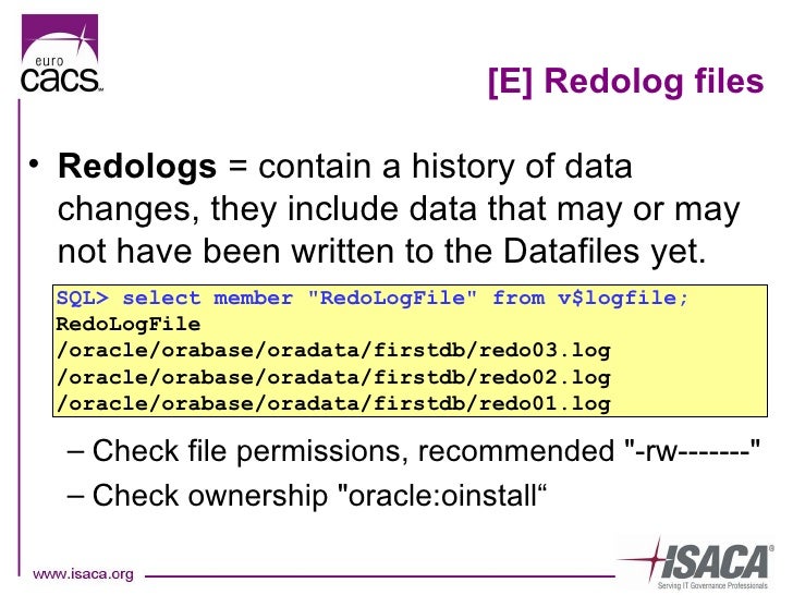 v$controlfile Miko) DB Auditing (Karel Oracle of security