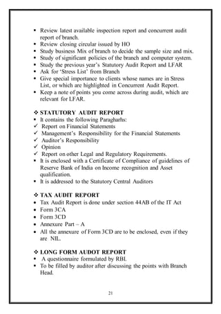 Audit of bank | DOCX