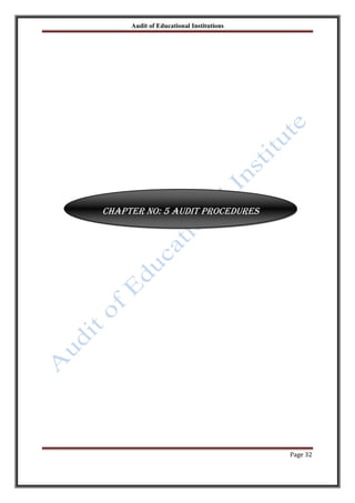 Audit of Educational Institutions

Chapter No: 5 Audit Procedures

Page 32

 