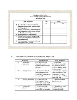 Auditofinventorywarehousing