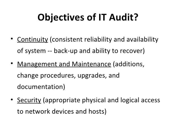 Audit of it infrastructure
