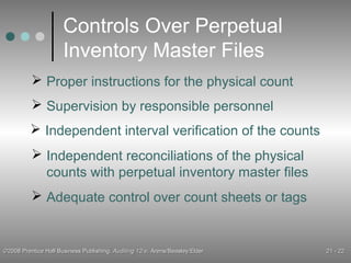 Audit of the inventory and warehousing cycle | PPT