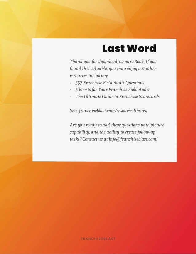 Franchise financial audit