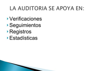 Verificaciones Seguimientos Registros  Estadísticas 