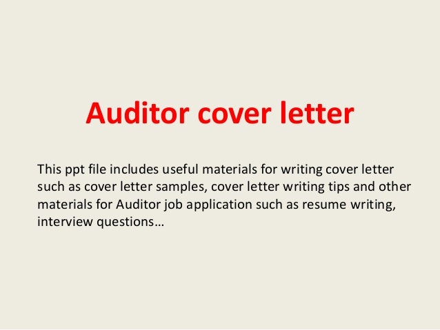 Auditor cover letter