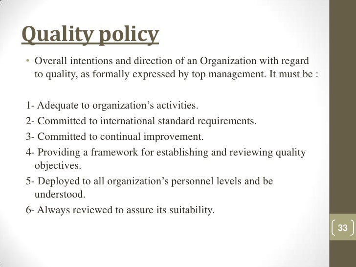 quality policy format under fontanacountryinn com quality policy format