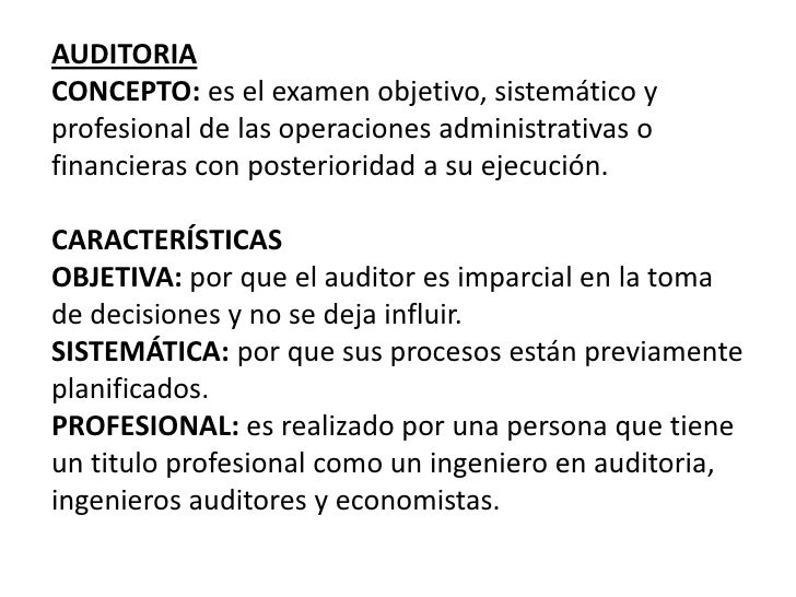 Concepto de auditoria