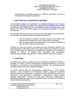 Auditoria De Sistemas Introduccion