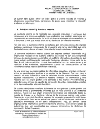 Auditoria De Sistemas Introduccion