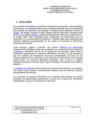 Auditoria De Sistemas Introduccion