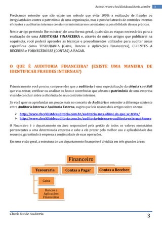 Auditoria financeira passo a passo para realizá-la na sua empresa | PDF