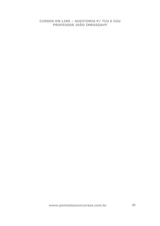 CURSOS ON-LINE – AUDITORIA P/ TCU E CGU
PROFESSOR JOÃO IMBASSAHY
www.pontodosconcursos.com.br 5353
 