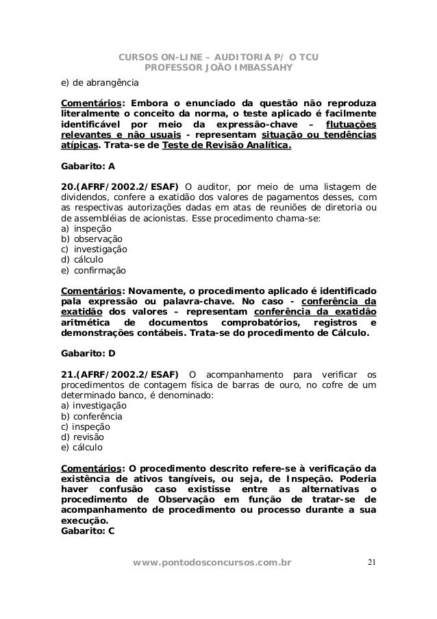 Revisao analitica auditoria