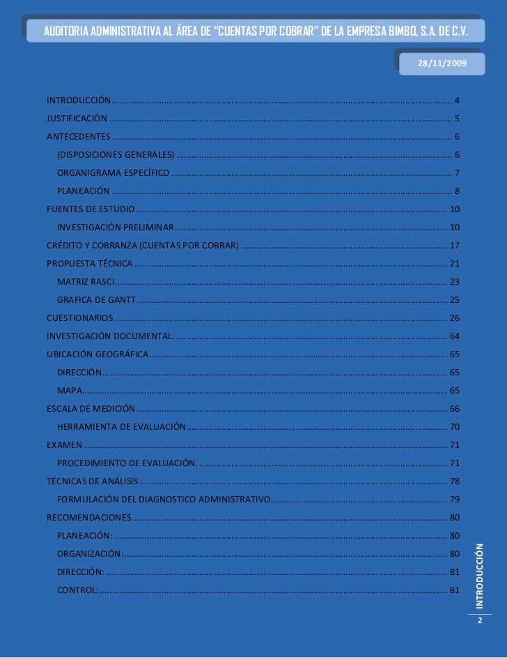 Auditoria Administrativa Bimbo