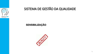 75
SENSIBILIZAÇÃO
SISTEMA DE GESTÃO DA QUALIDADE
 