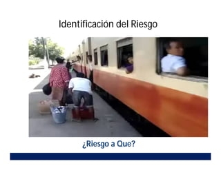 ¿Riesgo a Que?
Identificación del Riesgo
 